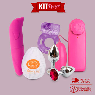 Kit Erótico Vibrador Golfinho + Anel Peniano Vibração + Plug