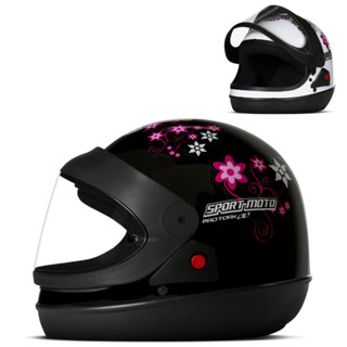 Capacete Pro Tork Feminino Masculino Sport Moto For Girls Fechado Proteção Para Motoqueiros Branco Preto Rosa