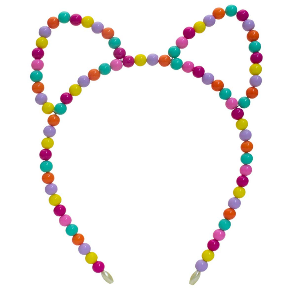 Tiara Orelha Gatinho Infantil Miçanga Colorida Menina 18.05