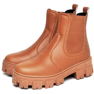 Bota Coturno Dubuy Feminina Tratorada Chelsea Caramelo Drop 1504FG em Oferta na Shopee