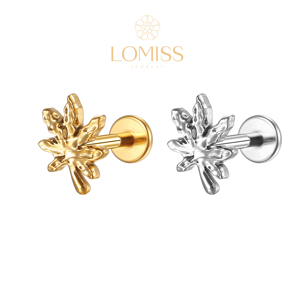 Piercing Helix Tragus Conch Boca-Medusa Labret Aço Cirúrgico Pvd Folha 1.2x8