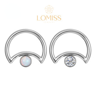 Piercing Daith Clik Lua Aço Cirúrgico Pvd Zircônia 1,2x8 em Oferta na Shopee