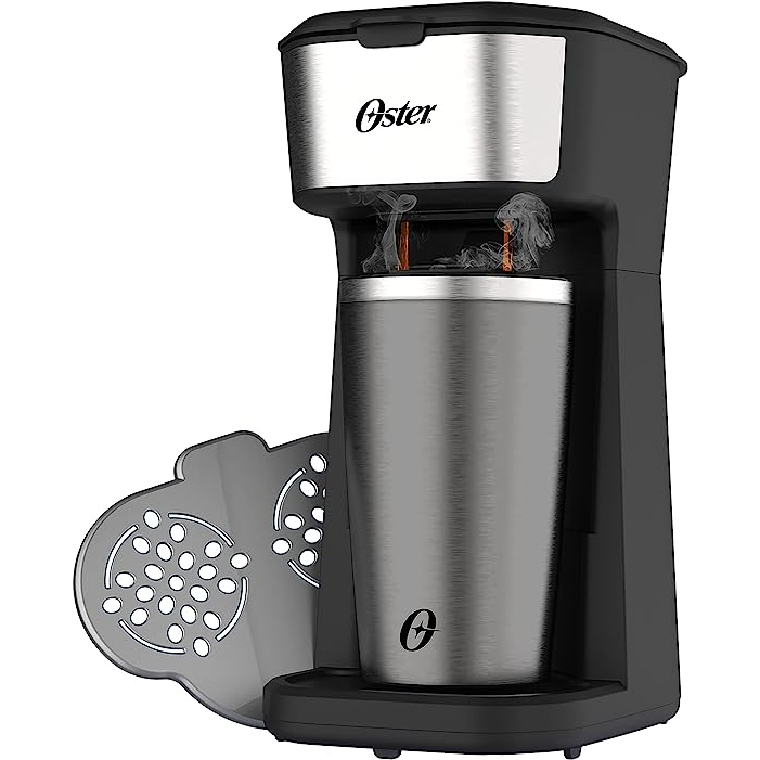 Cafeteira Eletrica Ocaf200 Oster Automática Portatil Preta e Inox 400ml Copo Térmico Filtro Permanente 600W 220v 2DAY