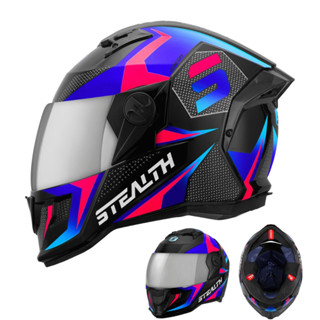 Capacete Feminino Masculino Fechado Adulto Integral Pro Tork Stealth Concept Brilhante Viseira Espelhada