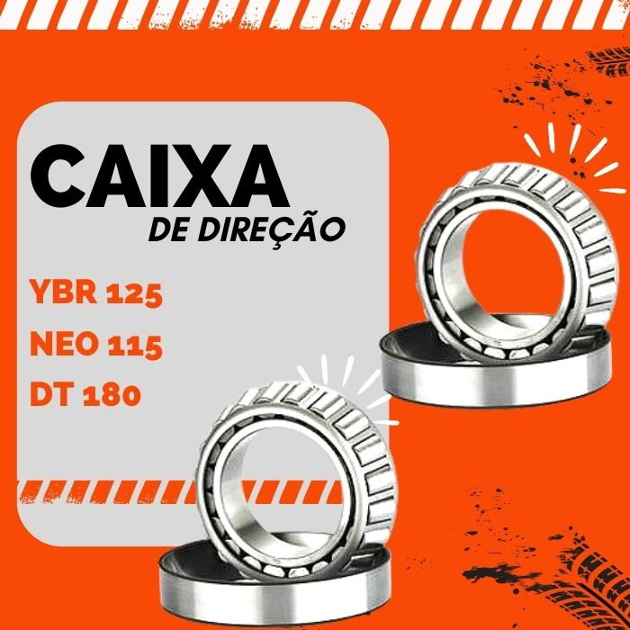 Caixa De Direção Rolamento Cônico Superior inferior par Modelo YBR 125 NEO 115 DT 180