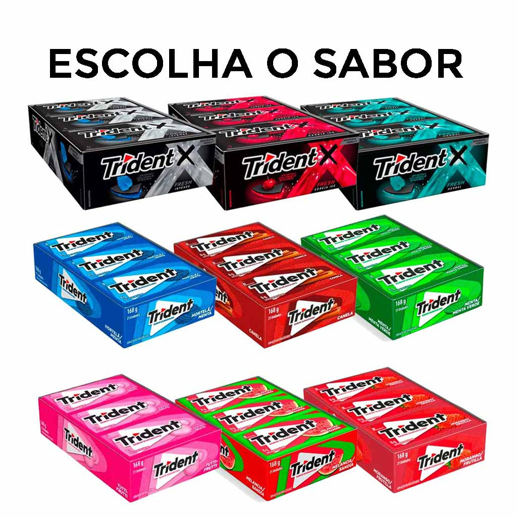Goma de Mascar Trident Chiclete Sabores caixa c/21 - Adams