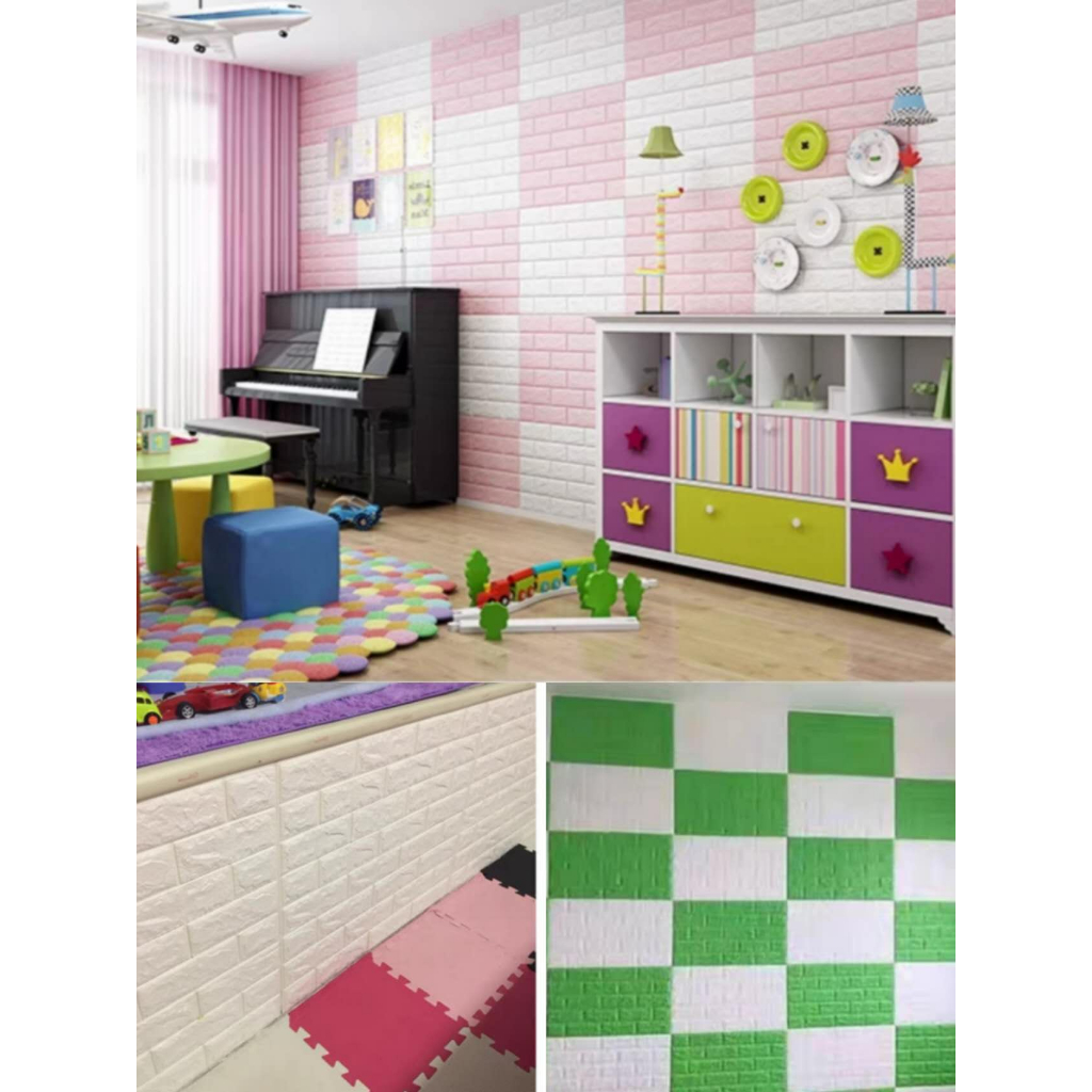 Kit 10 unidades de Placa Papel 70x77 cm Espessura 3mm 3D De Parede Espuma Tijolo Auto Adesivo  Fácil em Oferta na Shopee