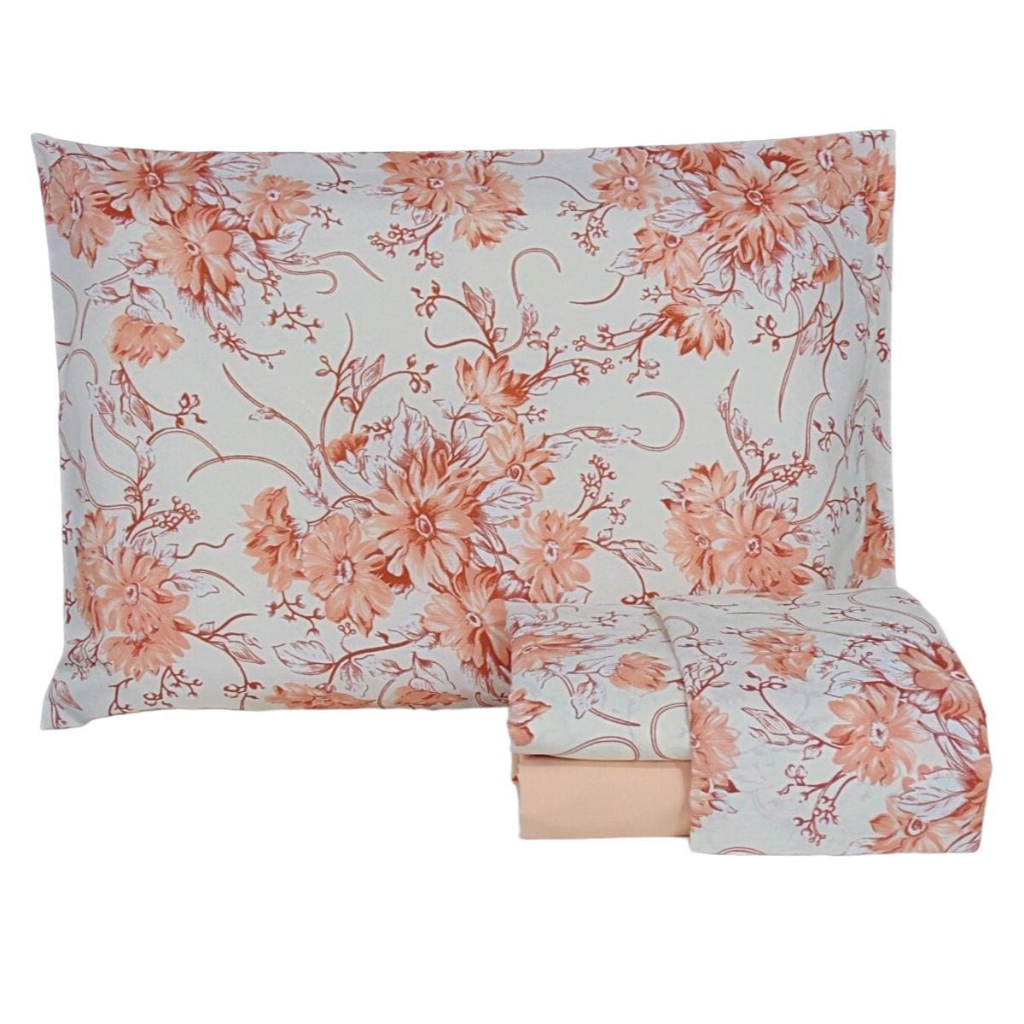 Jogo De Lençol King Size 4 peças Estampado 100% Algodão Roupa De Cama em Oferta na Shopee