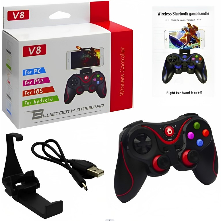 Controle Celular Joystick Wireless Android PC V8 COM Bluetooth