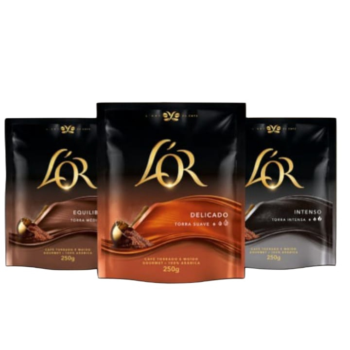 KIT COM 3 CAFÉ LOR TORRAS 250g - CAFÉ TORRADO E MOÍDO GOURMET- EQUILIBRADO, DELICADO OU INTENSO