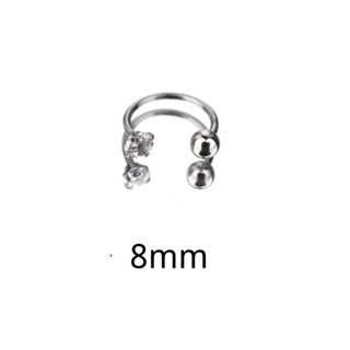 Piercing para Nariz helix Aço Cirúrgico brinco com Zircônia 1 uni-Cor Prata