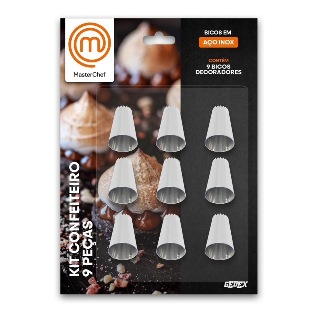 Kit Bicos Confeitar 9 Peças MasterChef Cupcake [LIQUIDAÇÃO]