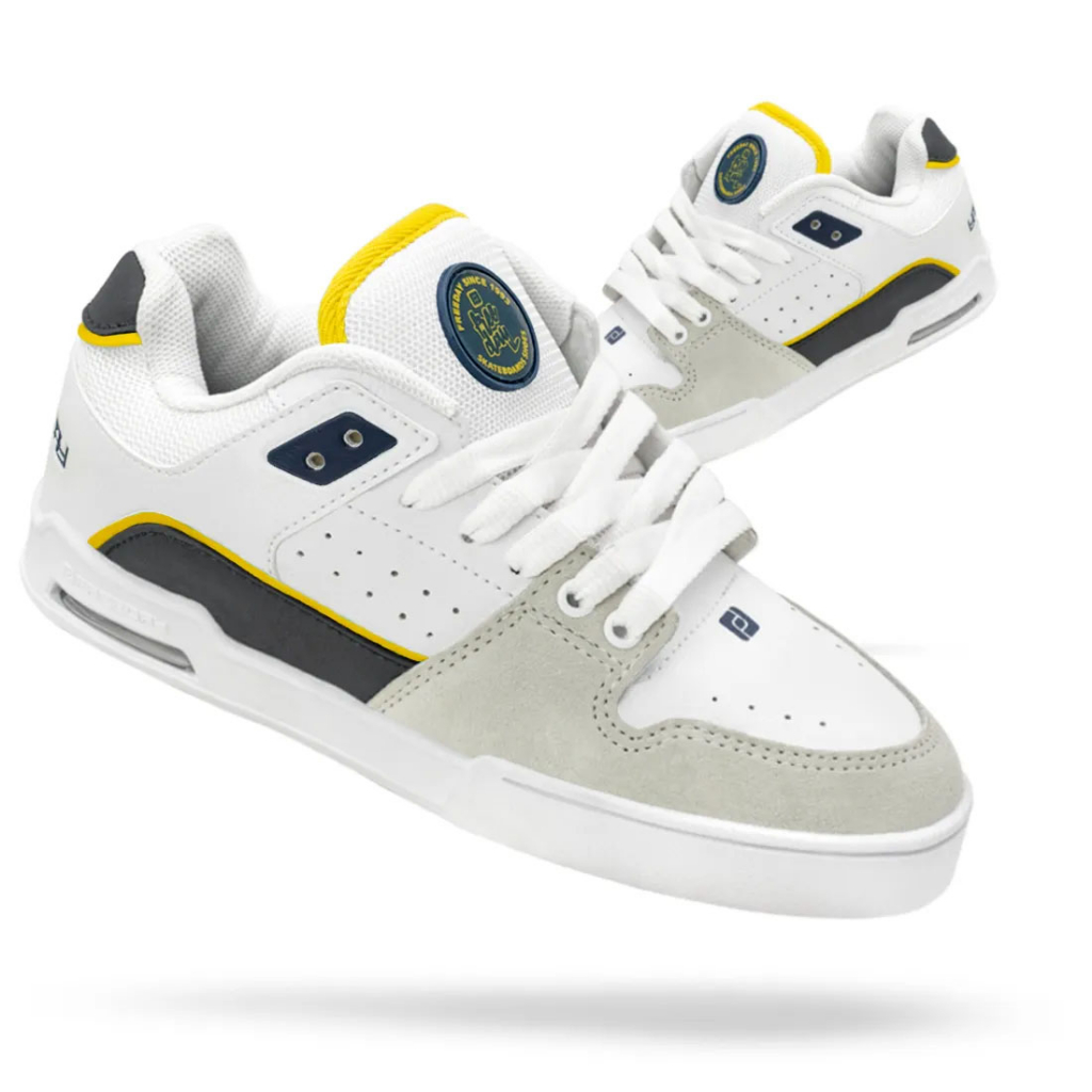 Tenis Freeday Heart Branco/Marinho/Amarelo