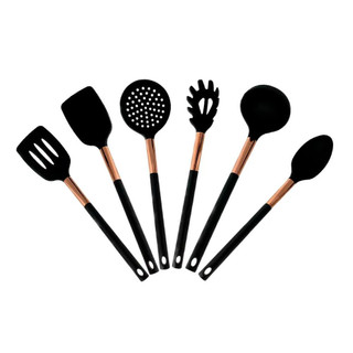 Utensilios De Silicone Preto e Rose Gold - Casambiente em Oferta na Shopee