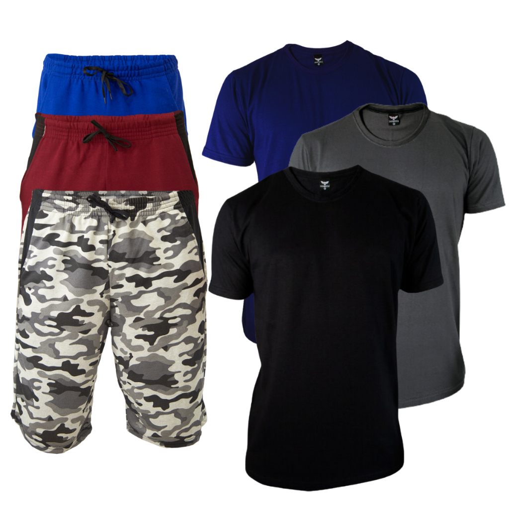 Conjunto Moletom Masculino Camiseta Básica Academia Treino