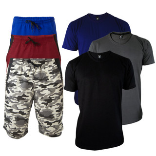 Conjunto Moletom Masculino Camiseta Básica Academia Treino