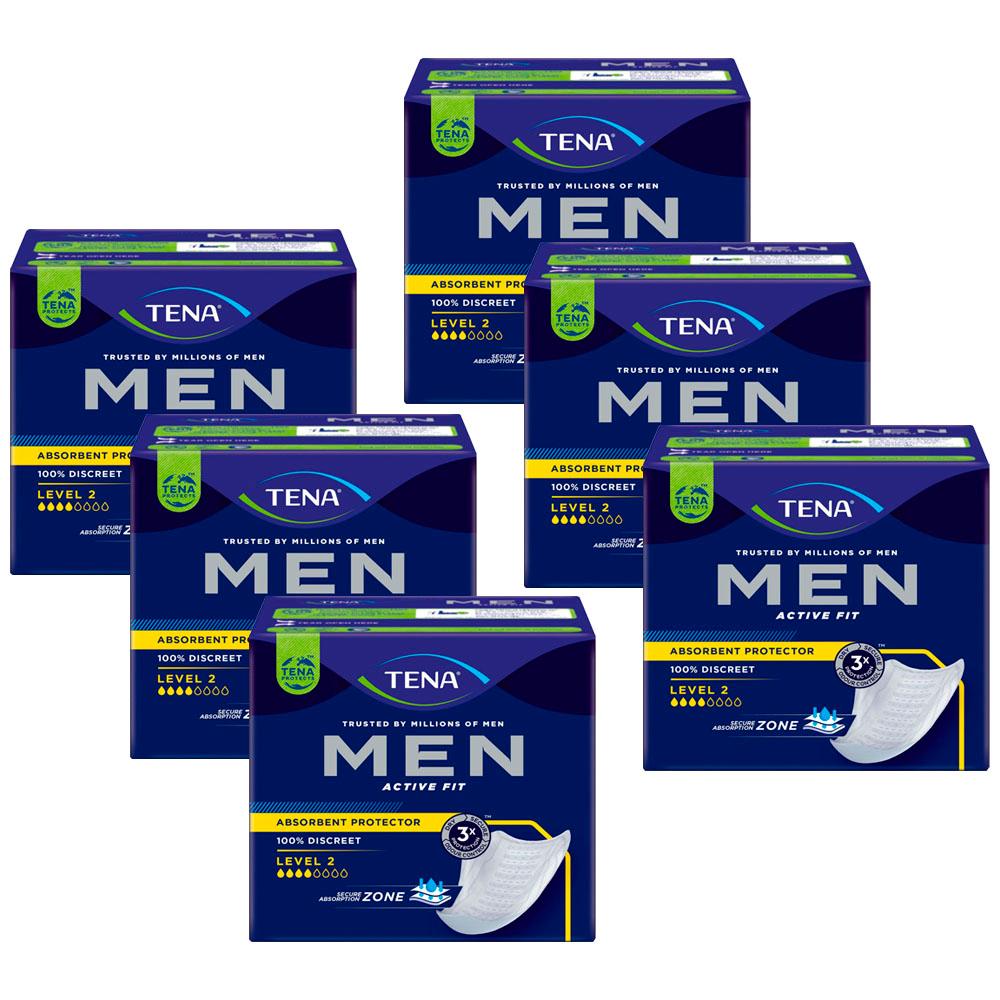 Kit 6 Absorventes Tena MEN Level 2 Medium 10un cada - Health