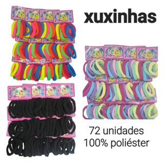 Elásticos de Cabelo Xuxinha Rabicó Meia Feminino Kit 72 unidades