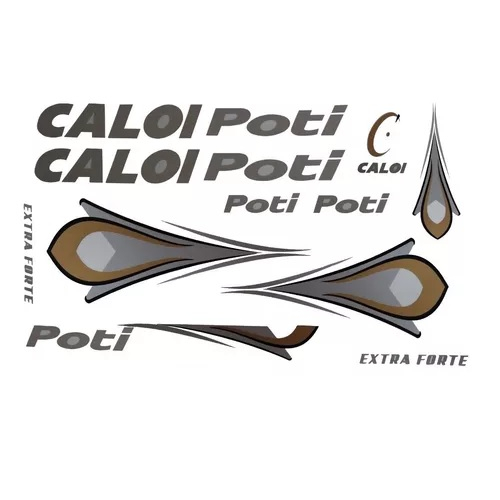 Adesivo para Bicicleta CALOI POTI Branco e Prata ou Prata e Dourado