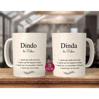 Caneca De Batismo Padrinho Madrinha Batizado Dindo E Dinda