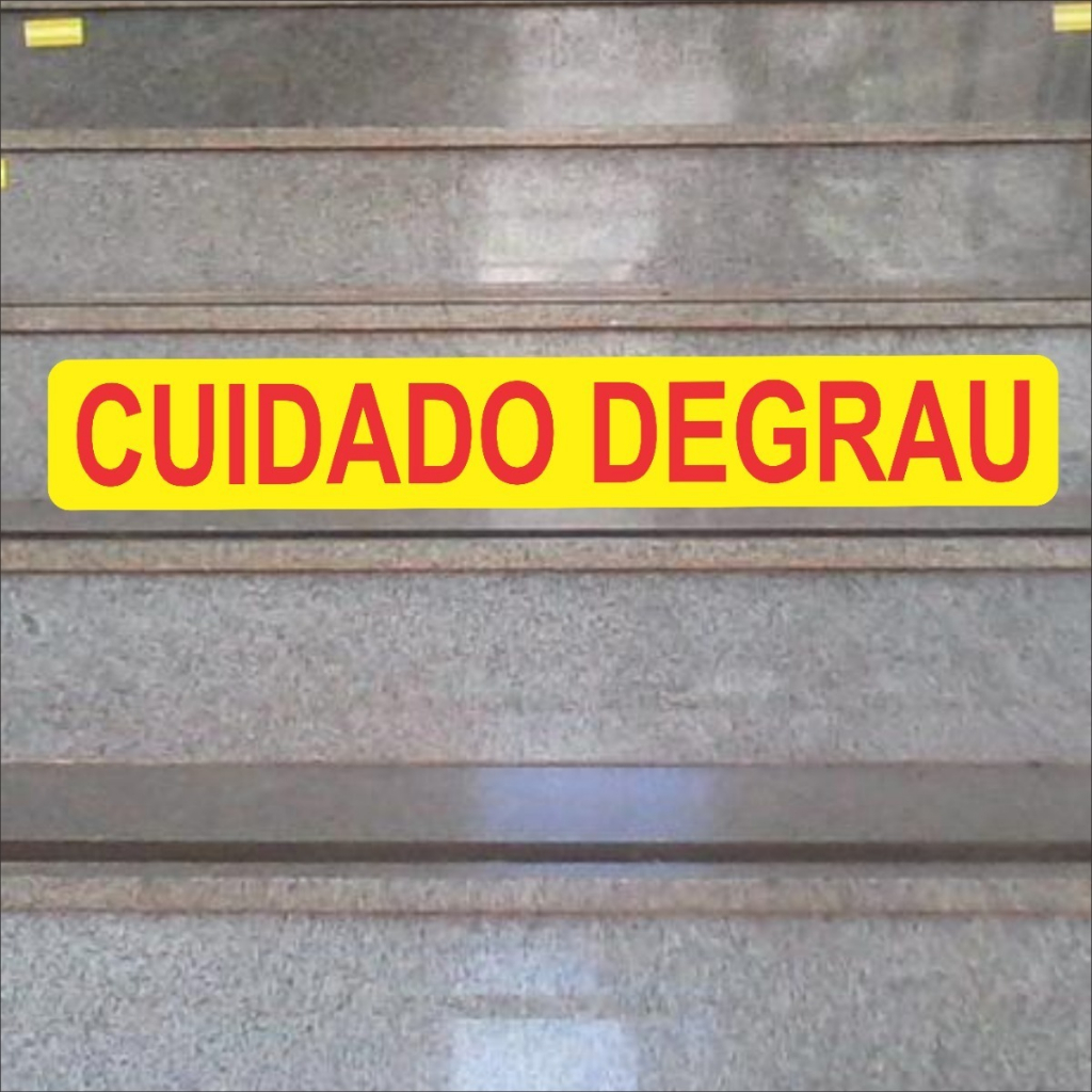 Adesivo Cuidado Degrau - Substitui Fita E Placas P/ Degraus