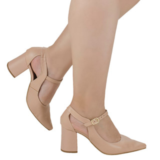 Sapato Feminino Scarpin Casual Bico Fino Lóris Salto Médio Confortavel Macio 3040