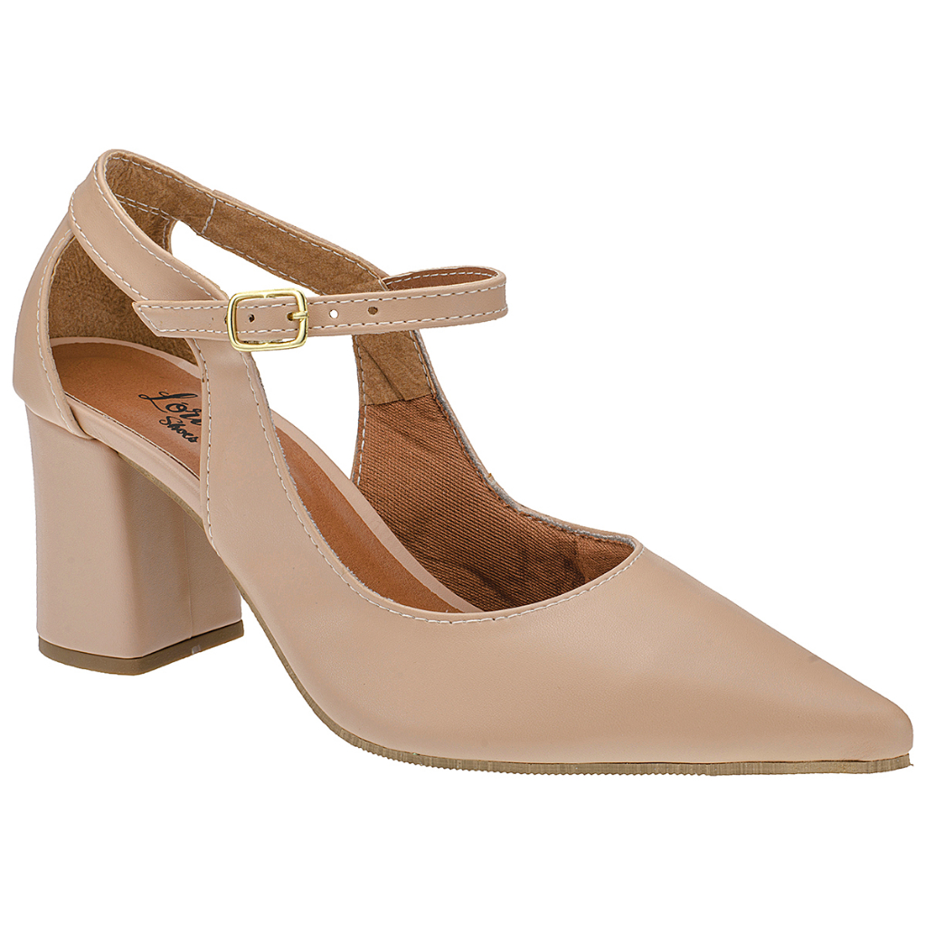 Sapato Feminino Scarpin Casual Bico Fino Lóris  Salto Médio Confortavel Macio 3040 - Women Shoes