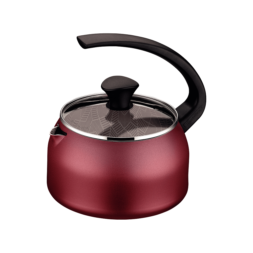 Chaleira  em Alumínio com Revestimento Interno e Externo Antiaderente Starflon Max Vermelho 1,9 L - Tramontina