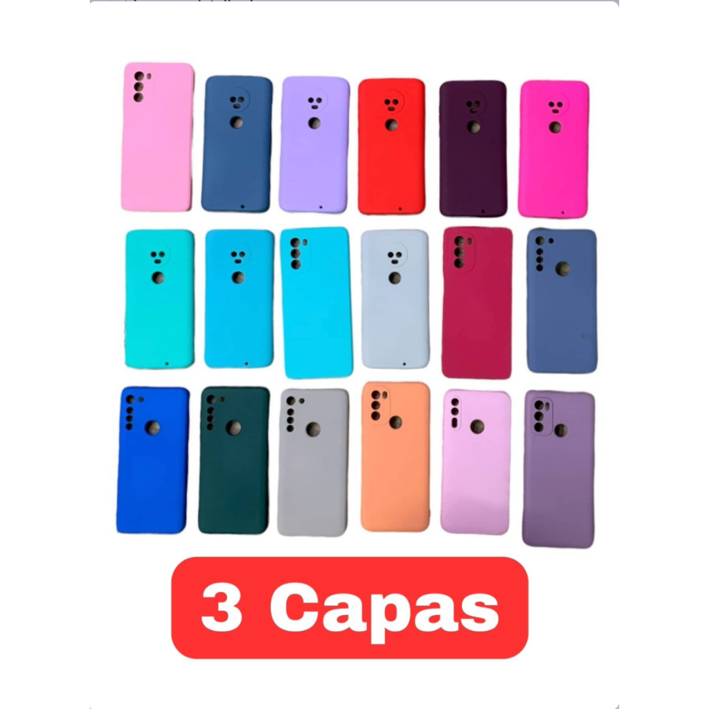 Kit 3 Capas Silicone de Veludo Samsung S24 Fe/A55/A25/A10s/A12/M55/A14/A13/A04/A03/S20 Fe/S23/A11
