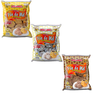 KIT COM 12 PACOTES DE PÃO DE MEL 240g (TRADICIONAL, AÇUCARADO E ACHOCOLATADO)