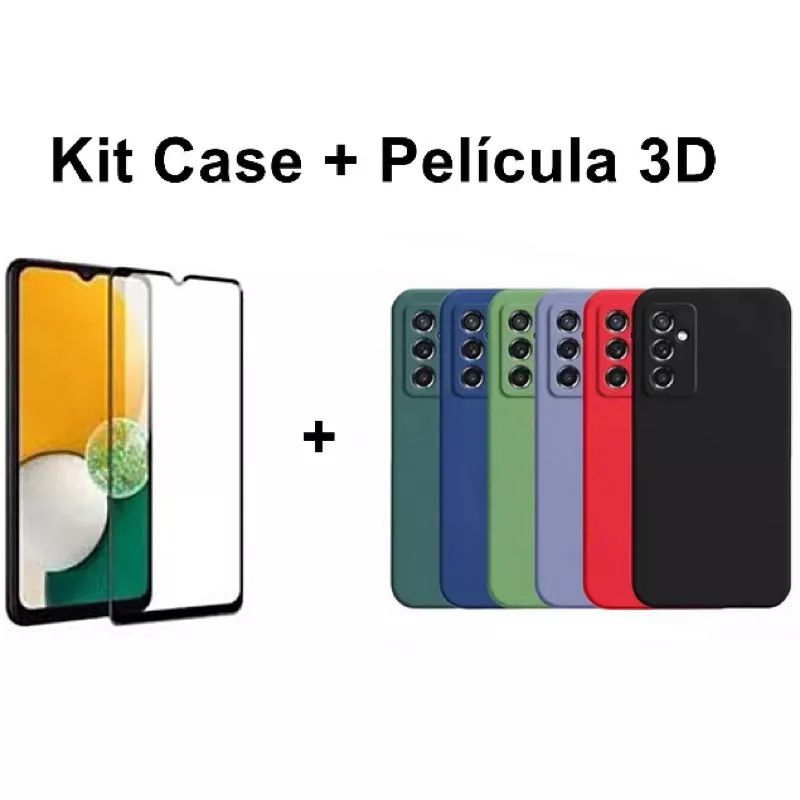 Kit Capinha Aveludada + película 3D Para Samsung Galaxy A14