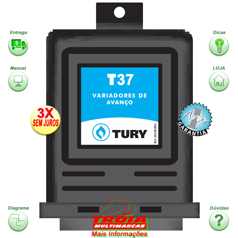 Variador de Avanço T37 A TURY Sensor Rotação Hall