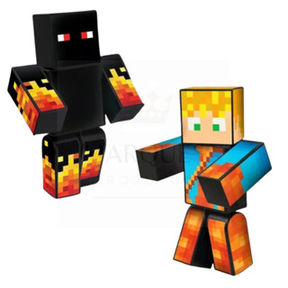 Boneco Athos + Lopers 25 cm Minecraft Algazarra Originais