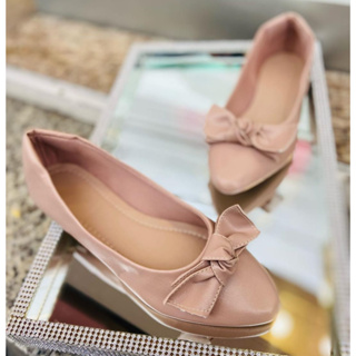 Sapatilha Feminina Casual Sapato Bico Fino Sola Macia Laço Sola Macia Confortável Têndencia em Oferta na Shopee