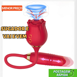 Vibrador Rosa Sugadora Com Sucção e vibração vai e vem (Ponto G) Sex Shop