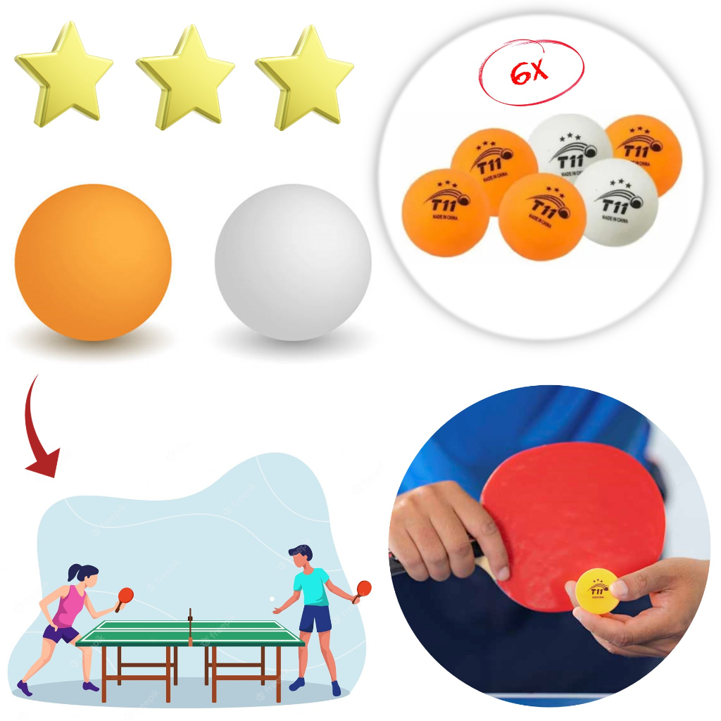 6 Bolas Bolinha De Ping Pong P/ Tenis De Mesa Profissional