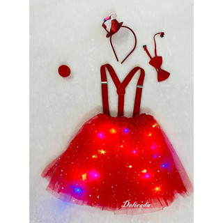 Fantasia Adulto ou Infantil Palhacinha com saia de led Festas Fantasia Carnaval
