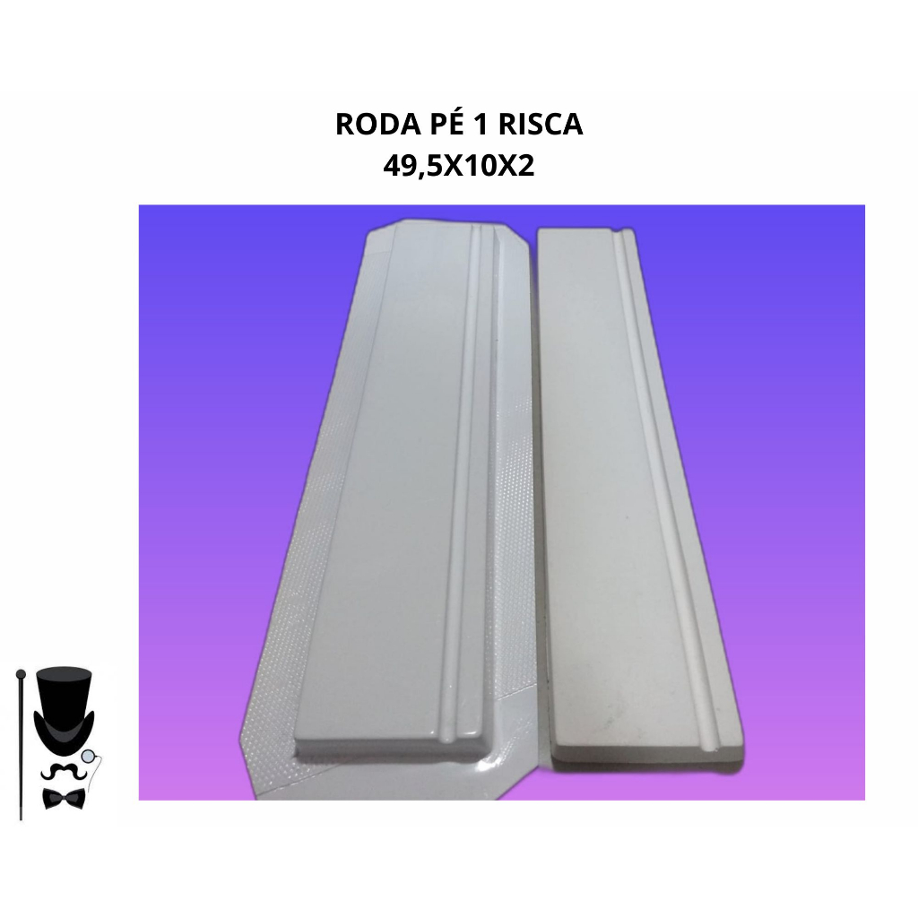 Forma de Gesso 3D MOLDURA RODAPÉ MOD 3 49,5X10X2