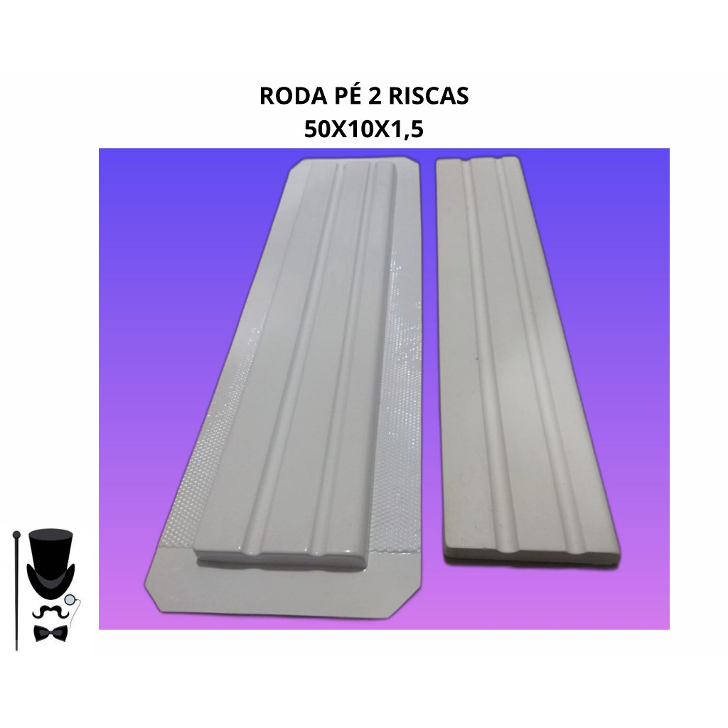 FORMA PARA MOLDURA RODAPÉ DE GESSO MOD 2 50X10X1,5