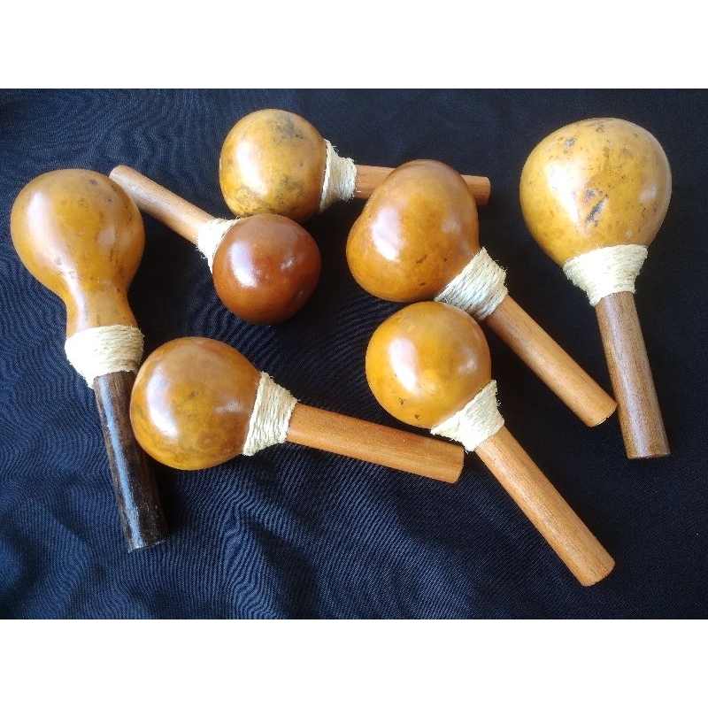Chocalho de cabaça pequeno - capoeira, xamânico, musicalização infantil. em Oferta na Shopee