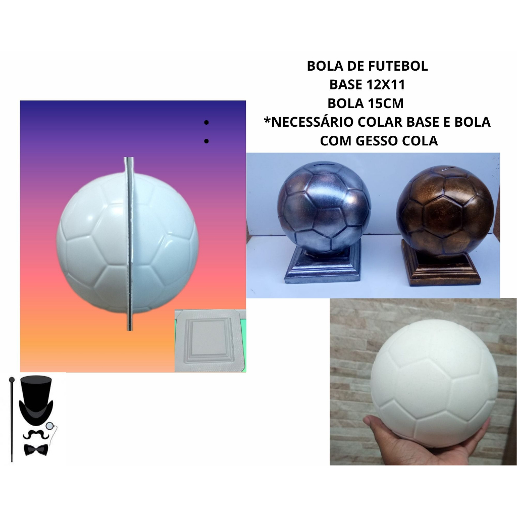 FORMA PARA COFRINHO DE GESSO BOLA DE FUTEBOL