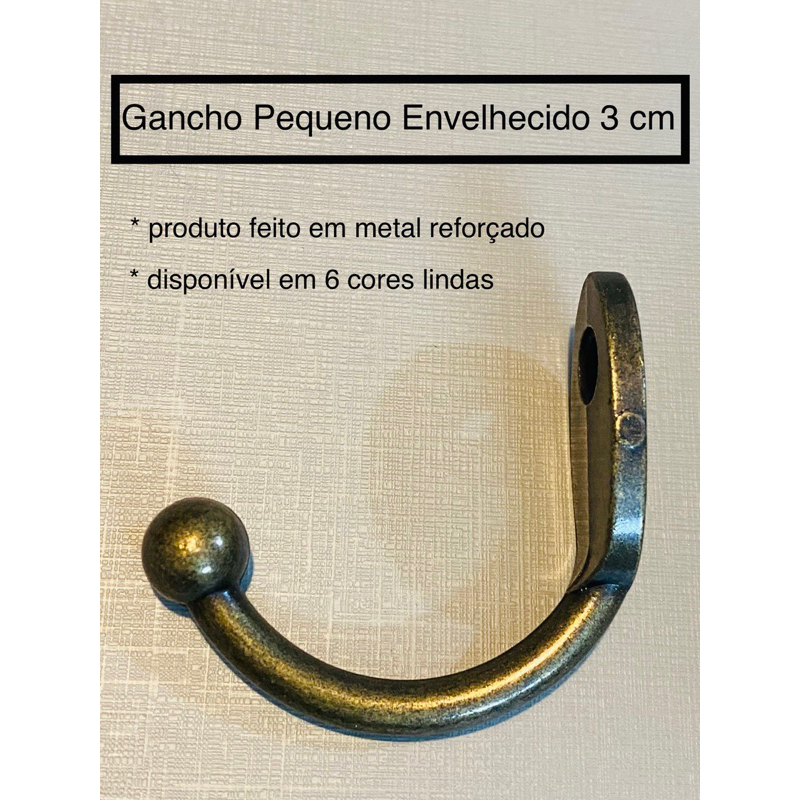 5 Ganchos reforçado metal com 3 cm pintura especiais. em Oferta na Shopee