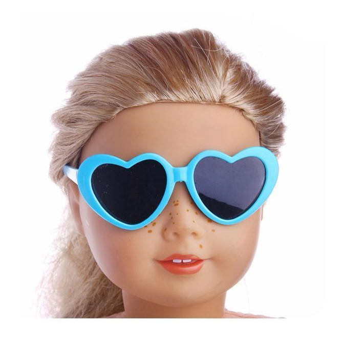 Óculos Para Boneca American Girl Our Generation Baby Alive Reborn Adora My Life Acessórios Coração Azul