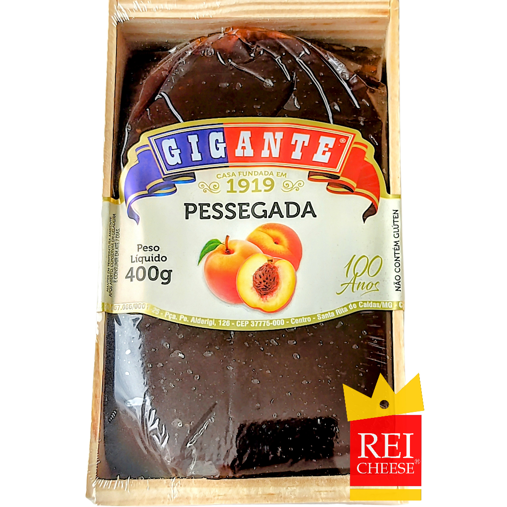 1 Pessegada De Corte Na Caixa De Madeira Doces Gigante 400g em Oferta na Shopee