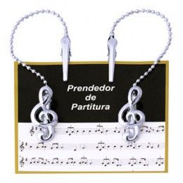 Prendedor Partitura Clave De Sol Corrente - Prata