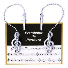 Prendedor Partitura Clave De Sol Corrente - Prata