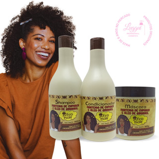Kit AFRO HAIR Maycrene Para Cachos e Crespos (Shampoo + Condicionador + Máscara) 3x500ml