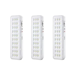 Kit com 3 Iluminação de Emergência C/30 LEDs 2W Bivolt Branco Frio ELGIN