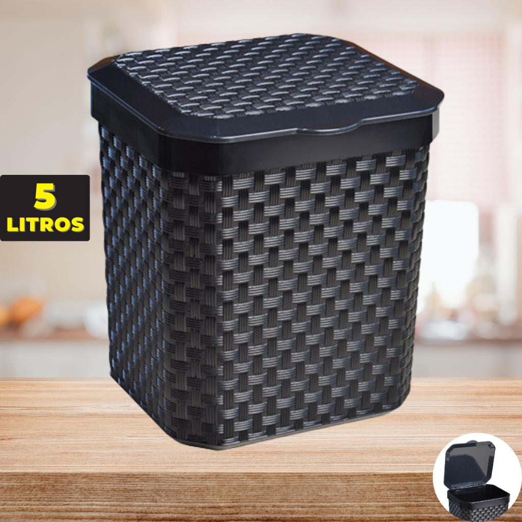 Lixeira de Pia Mesa Lixeirinha 5 Litros Cesto de Lixo Para Cozinha Banheiro Escritório Reforçada Plástico em Oferta na Shopee