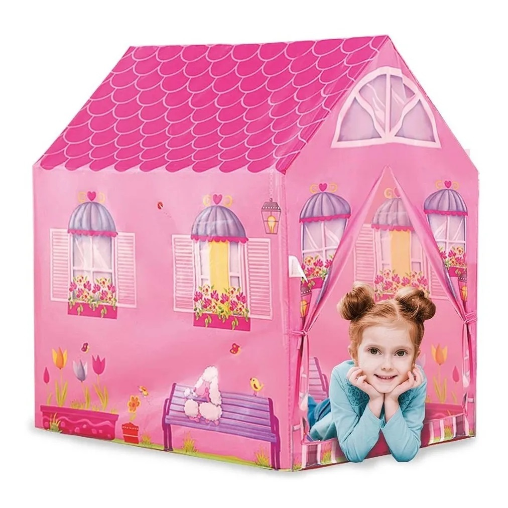 Barraca Minha Casinha Tenda Cabana Infantil Menina Rosa Toca Dm Toys DMT5652